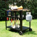 Stainless Steel Outdoor Grill Table with Wheels