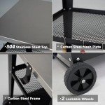 Stainless Steel Outdoor Grill Table with Wheels