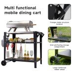 Stainless Steel Outdoor Grill Table with Wheels