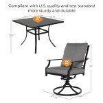 5-Piece Outdoor Dining Set with Swivel Chairs