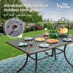 PHI VILLA 7-Piece Cast Aluminum Patio Dining Set