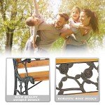 Stylish Cast Iron and Hardwood Garden Bench