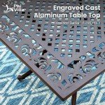 PHI VILLA 7-Piece Cast Aluminum Patio Dining Set