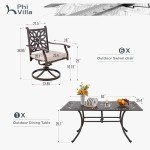 PHI VILLA 7-Piece Cast Aluminum Patio Dining Set