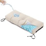 Outdoor Bench Cushion - Blue Memory Foam, Waterproof