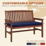 Blue Rainproof Outdoor Bench Cushion 48 x 16 Inch