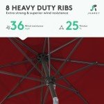 9FT Red Patio Umbrella with Tilt and Crank