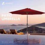 9FT Red Patio Umbrella with Tilt and Crank