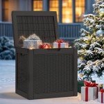 YITAHOME 32 Gallon Waterproof Rattan Deck Box