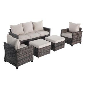 5-Piece Outdoor Wicker Patio Furniture Set