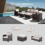 5-Piece Outdoor Wicker Patio Furniture Set