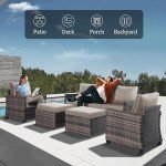 5-Piece Outdoor Wicker Patio Furniture Set