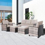 5-Piece Outdoor Wicker Patio Furniture Set