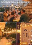 100FT LED Outdoor String Lights with Dimmable Bulbs