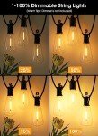 100FT LED Outdoor String Lights with Dimmable Bulbs