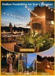 100FT LED Outdoor String Lights with Dimmable Bulbs