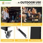 Folding Metal Pizza Oven Stand with Wheels