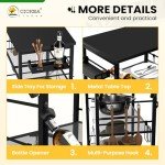 Folding Metal Pizza Oven Stand with Wheels