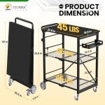 Folding Metal Pizza Oven Stand with Wheels