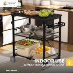 Folding Metal Pizza Oven Stand with Wheels