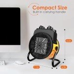 1500W Portable Patio Heater with Thermostat