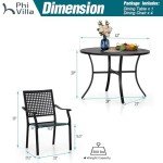 PHI VILLA 5-Piece Outdoor Dining Set for 4
