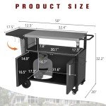 Rolling Outdoor Grill Cart with Storage & Wheels
