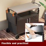 Rolling Outdoor Grill Cart with Storage & Wheels