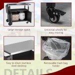 Rolling Outdoor Grill Cart with Storage & Wheels