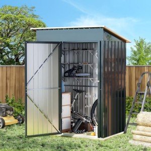5x3FT Lockable Steel Outdoor Storage Shed