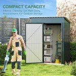 5x3FT Lockable Steel Outdoor Storage Shed