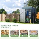 5x3FT Lockable Steel Outdoor Storage Shed