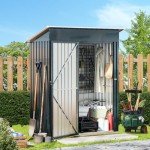 5x3FT Lockable Steel Outdoor Storage Shed