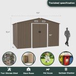 Kullavik 10FT x 8FT Waterproof Garden Storage Shed
