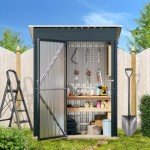 5x3FT Lockable Steel Outdoor Storage Shed