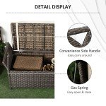 27 Gallon Wicker Patio Storage Bench with Cushion