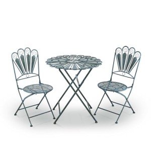 Light Blue 3-Piece Peacock Bistro Set