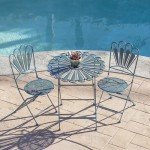Light Blue 3-Piece Peacock Bistro Set