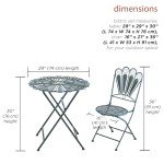 Light Blue 3-Piece Peacock Bistro Set