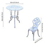 Centennial Bistro Set with Umbrella Hole - Rose White