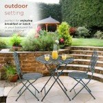 Light Blue 3-Piece Peacock Bistro Set