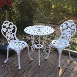 Centennial Bistro Set with Umbrella Hole - Rose White