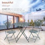 Light Blue 3-Piece Peacock Bistro Set