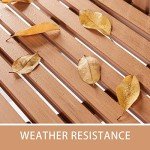 Teak Color 2-Person All-Weather Garden Bench