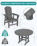5-Piece Gray Patio Dining Set with Round Table