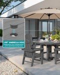 5-Piece Gray Patio Dining Set with Round Table