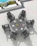 5-Piece Gray Patio Dining Set with Round Table