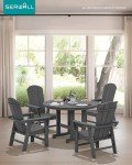 5-Piece Gray Patio Dining Set with Round Table