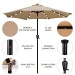 9' Solar LED Patio Umbrella with Tilt & Crank