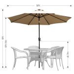 9' Solar LED Patio Umbrella with Tilt & Crank